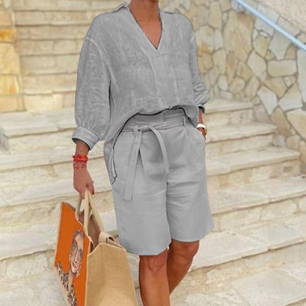 Cotton And Linen Women's Clothing Fashion Casual Set view 7