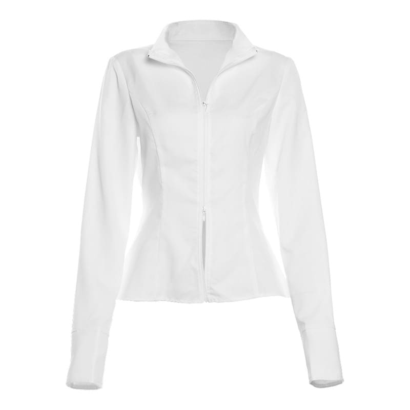 Slim Suits V-neck ZIpper Long-sleeved Top And Mini Skirt Ins Fashion Two-piece Set Women Clothing view 2