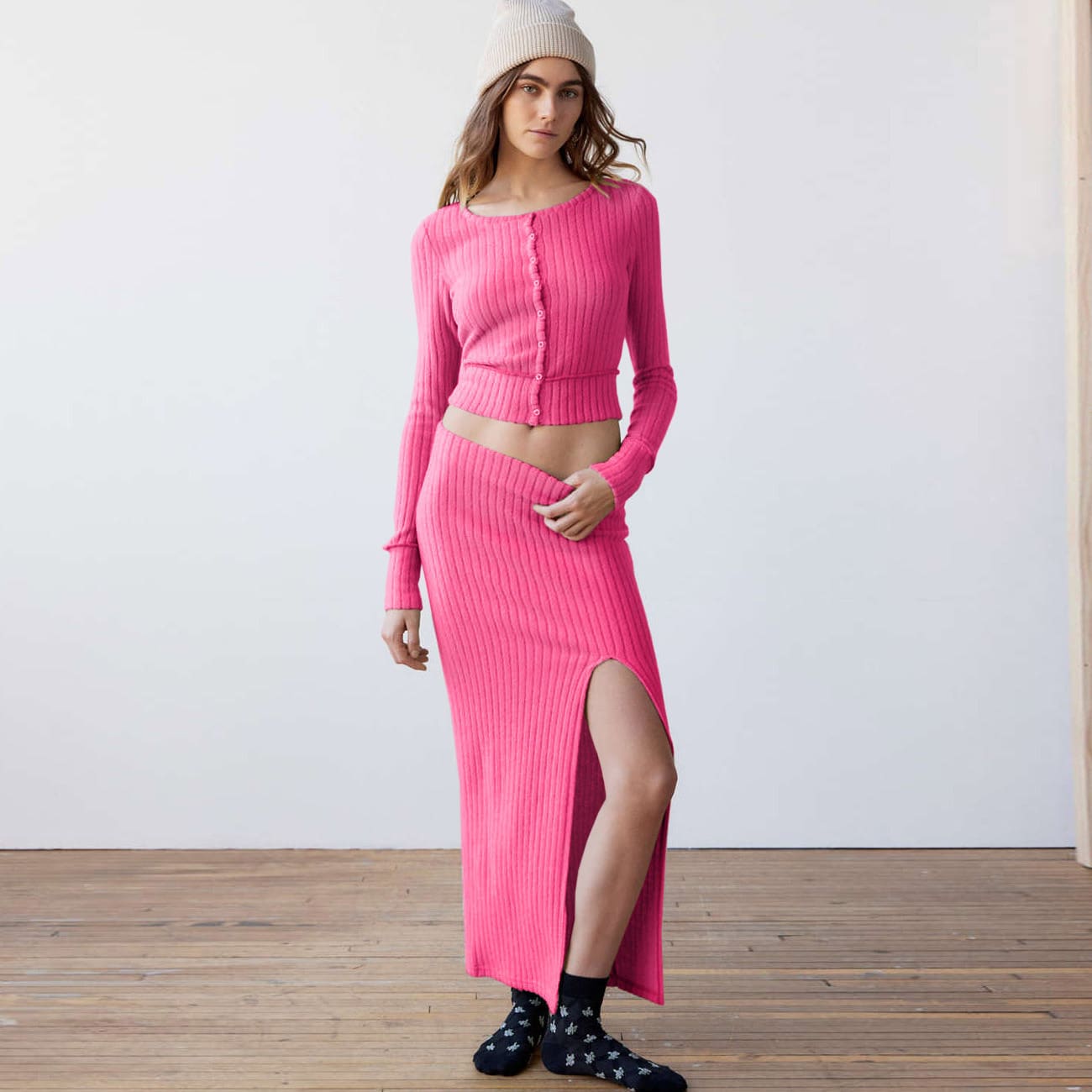 Women's Long-sleeve Shirt Split Dress Suit view 9