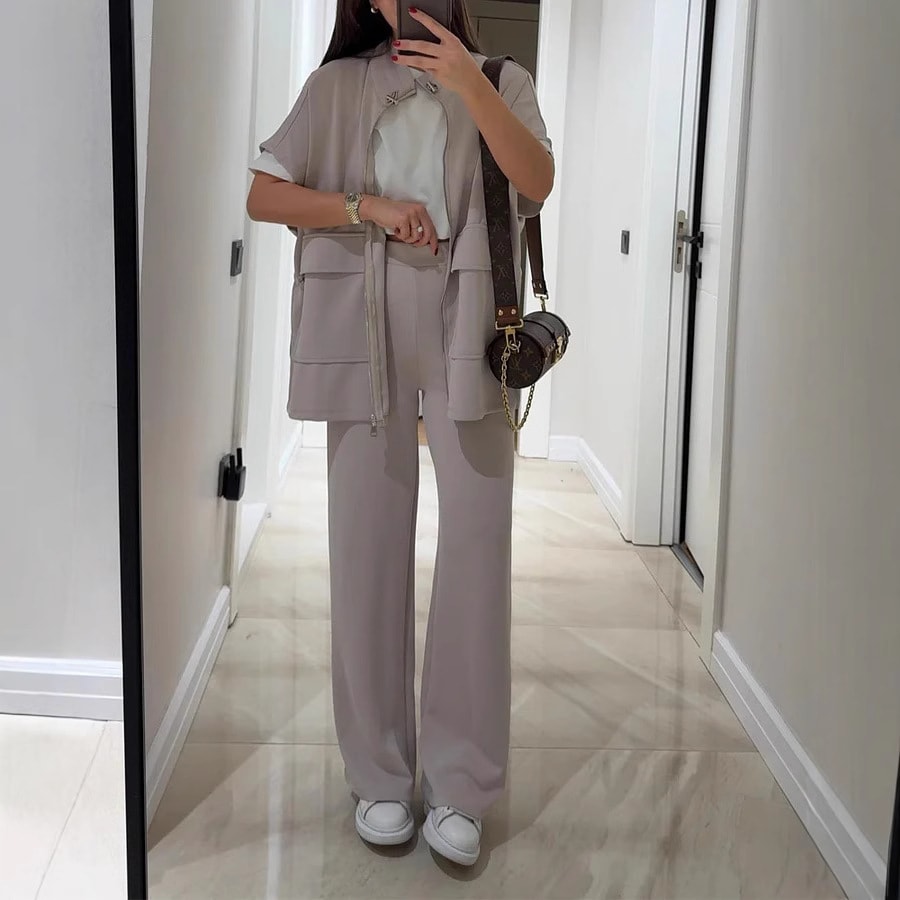 Women's Autumn Summer Solid Color Casual Loose Outfit view 2