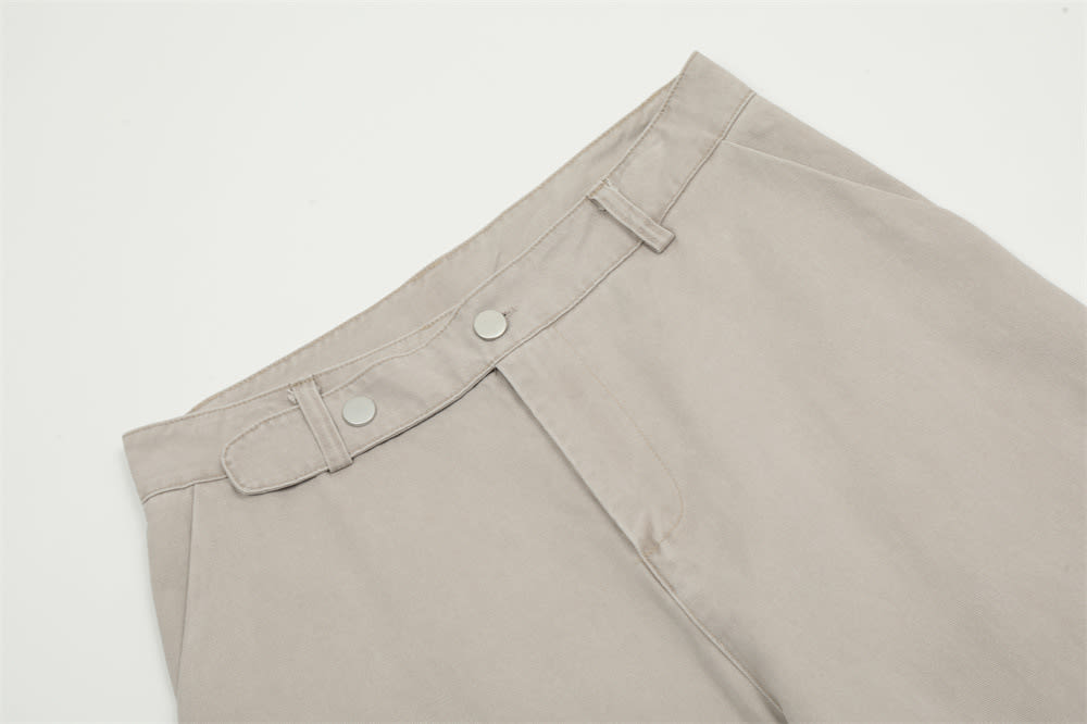 Design Pleated Loose Straight Trousers Men's Overalls view 16