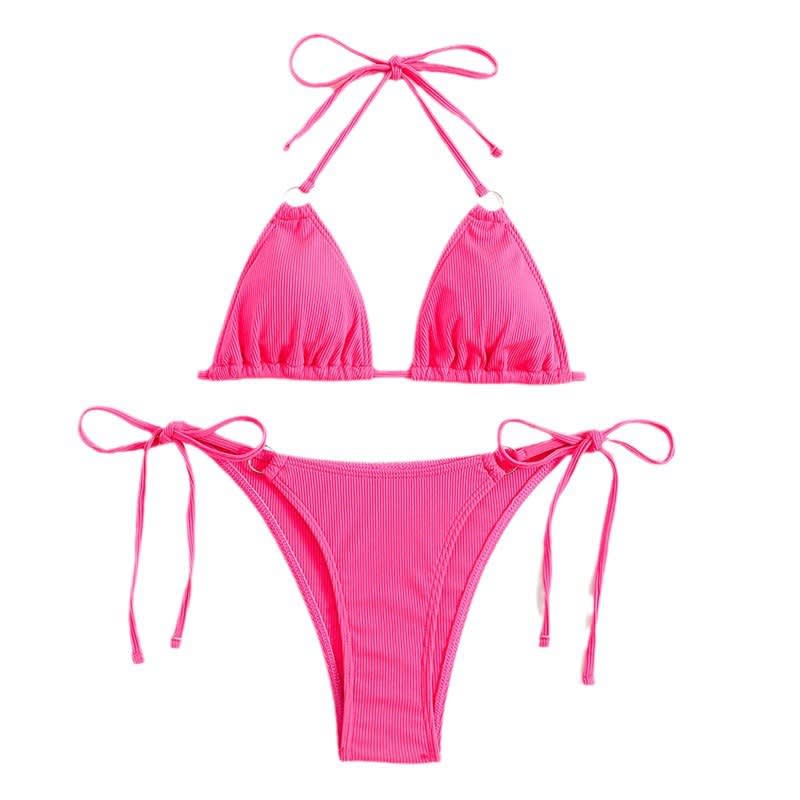 Women's Plain Neck Tied Bikini Set view 9