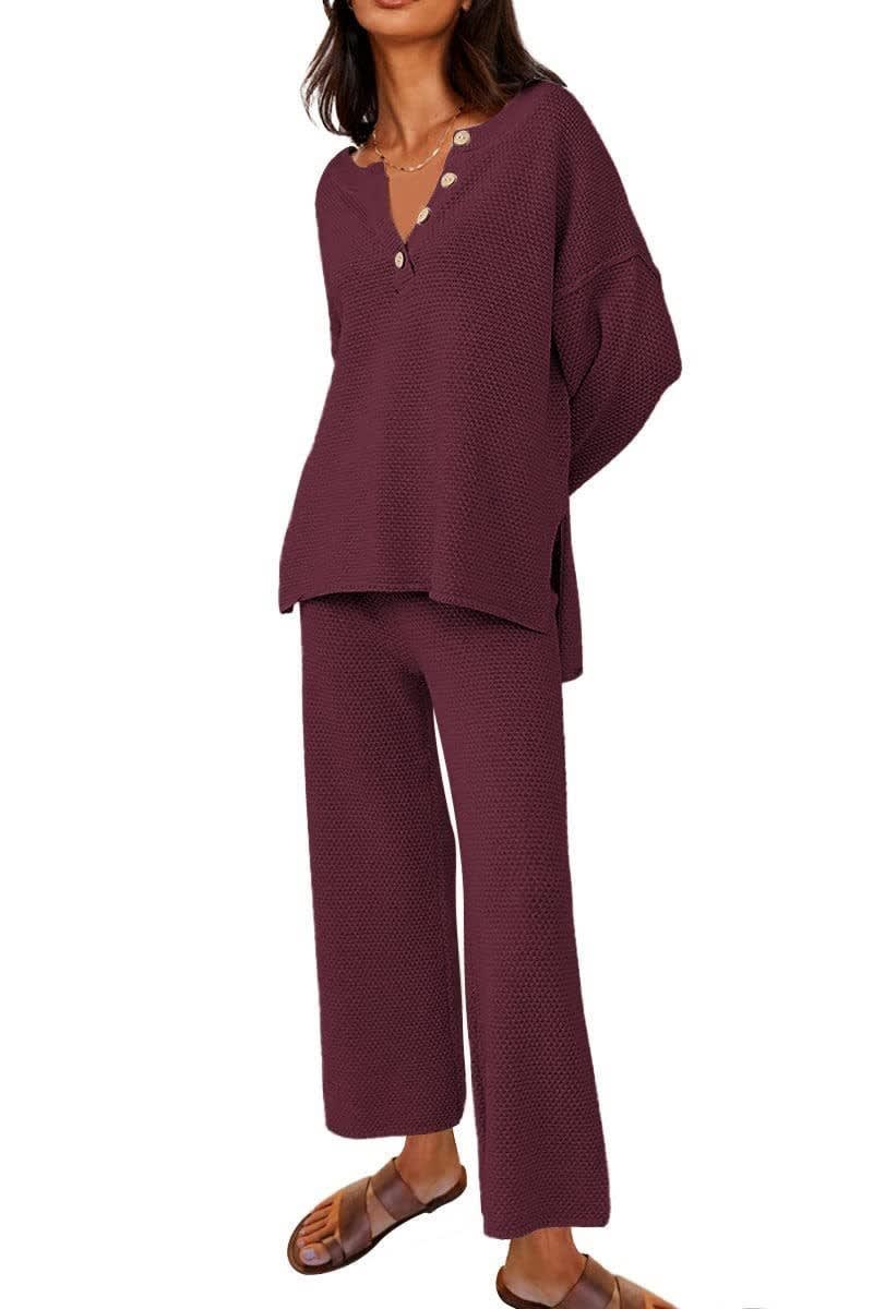 European And American Solid Color Fashion Loose Leisure Suit Two-piece Set view 9