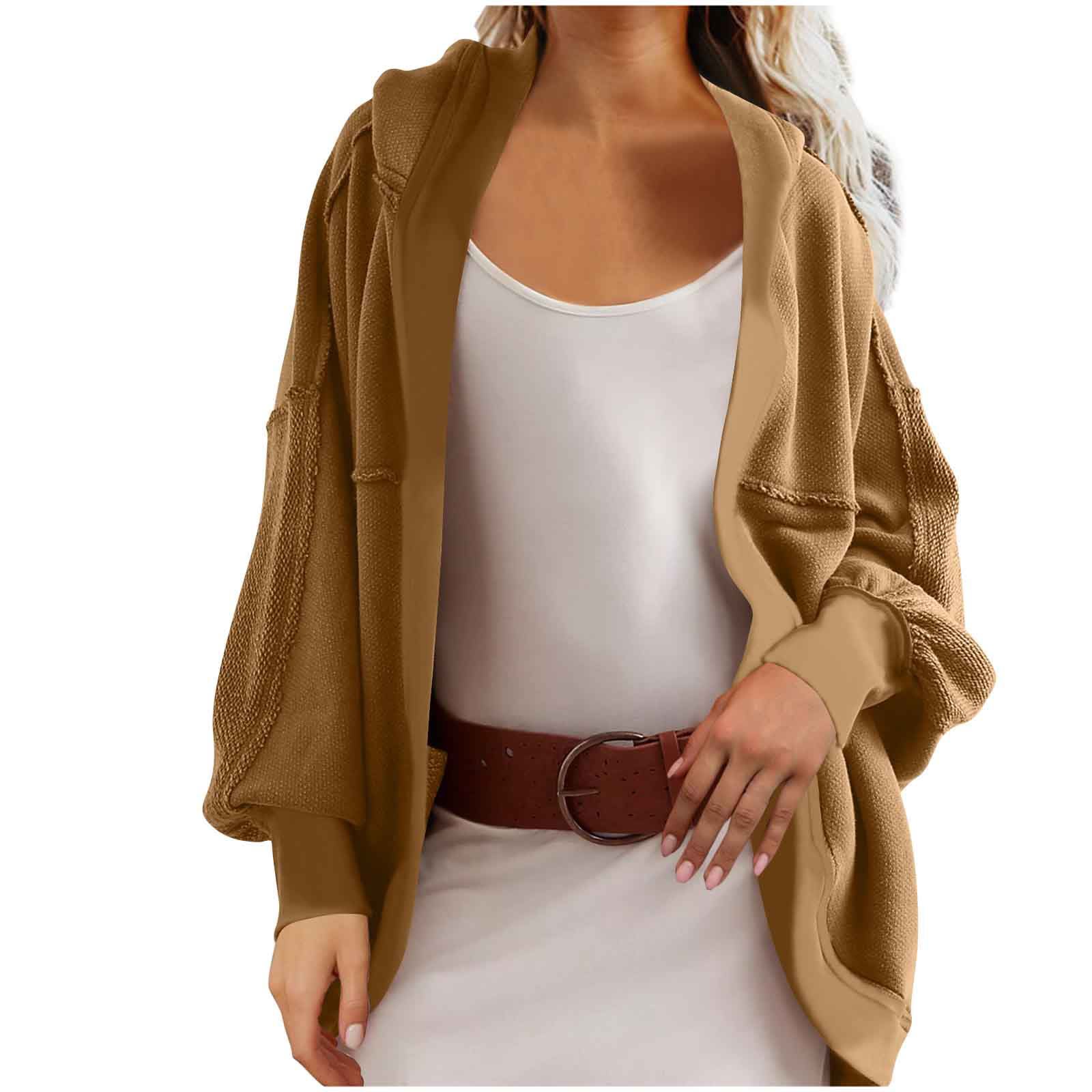 Women's Hooded Temperament Commute Loose Sweater view 6