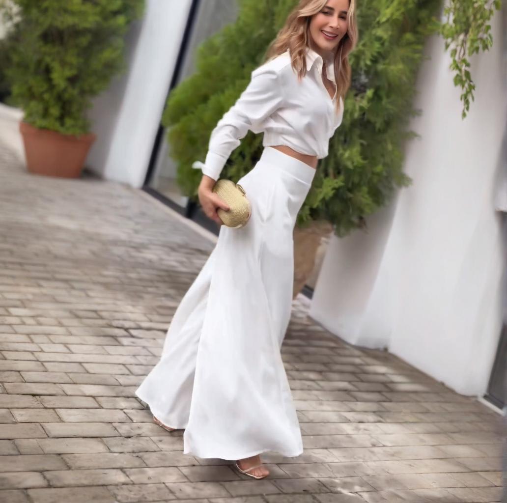Fashion Loose Cool Top Wide Leg Pants Suit Women view 7