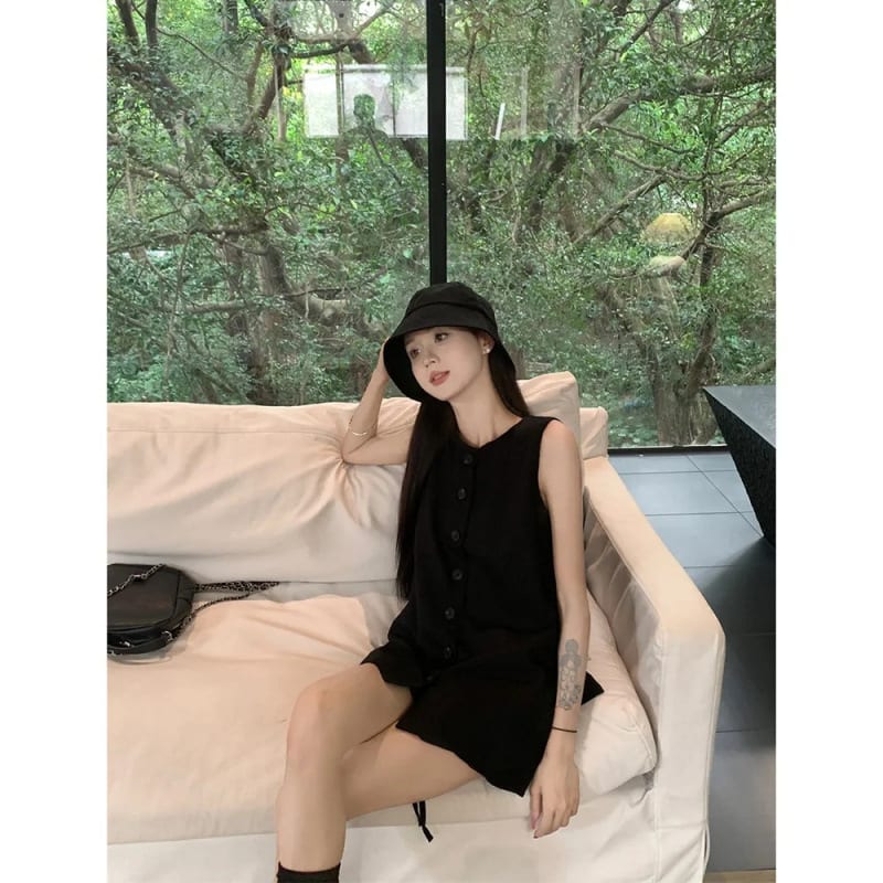 Casual Sweet Hot Girl Suit Women's Black Loose view 4