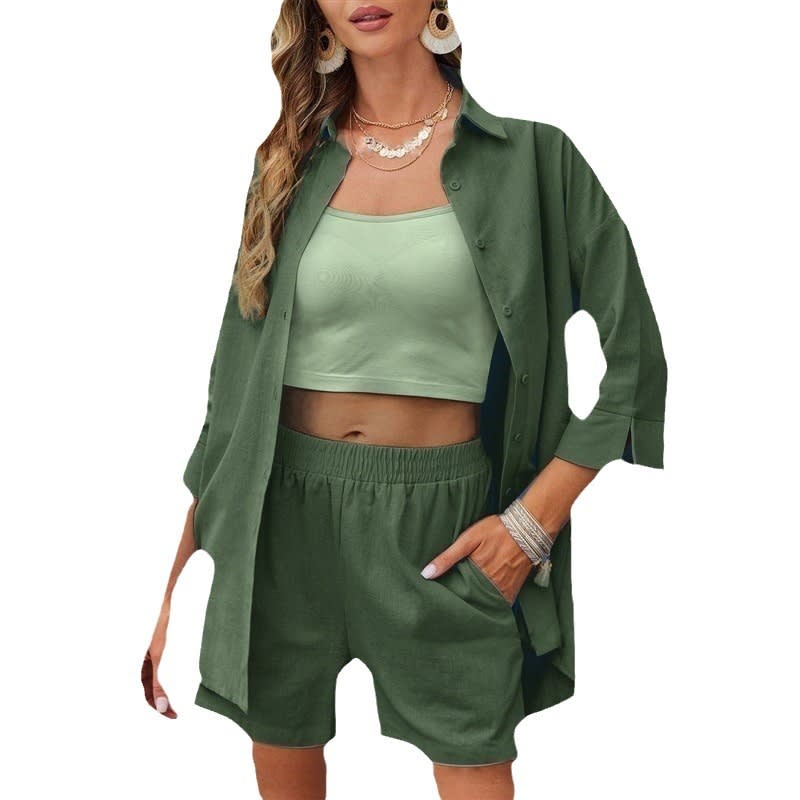 Women's Casual Loose Short Sleeves Shorts Suit view 4