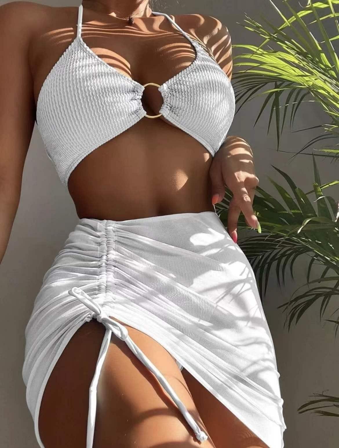 3pcs Halter Bikini Summer Fashion Personalized Three-point Beach Swimsuit For Women view 15