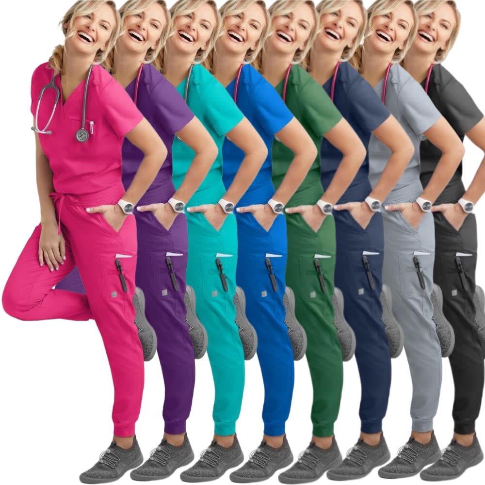 Hand Washing Split Suit Short Sleeve Hand-brushing Suit Beauty Pet Stomatologist Nurse Overalls view 6