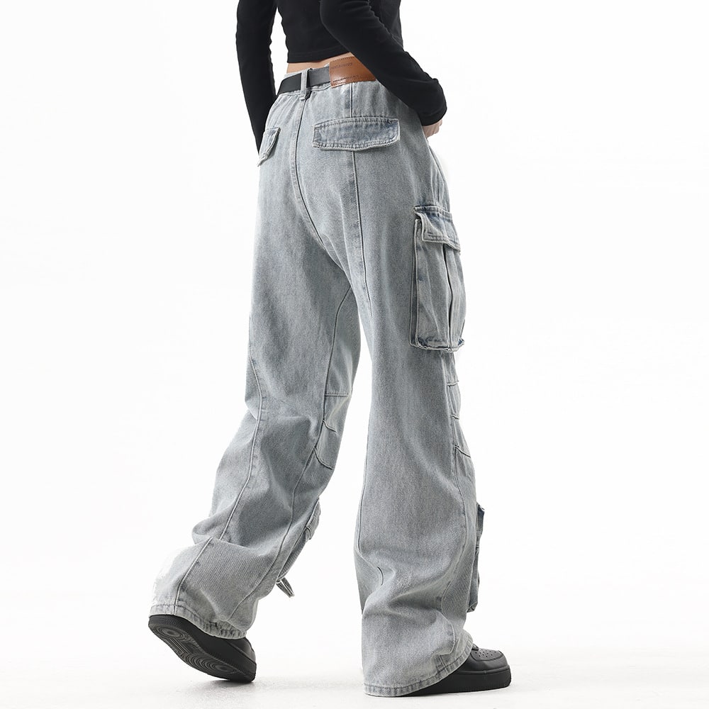 Multi-Pocket Workwear Jeans For Men And Women view 21