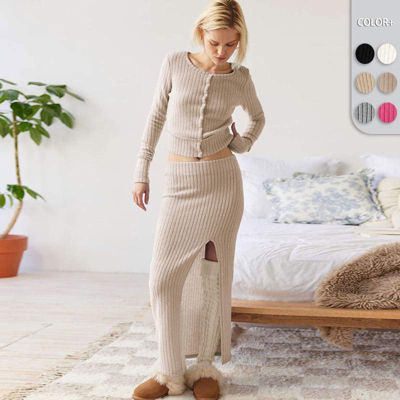 Women's Long-sleeve Shirt Split Dress Suit view 6