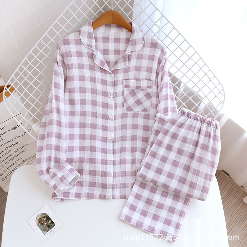 Cotton Washed Cotton Gauze Thin Section Plus Size Homewear Suit view 7