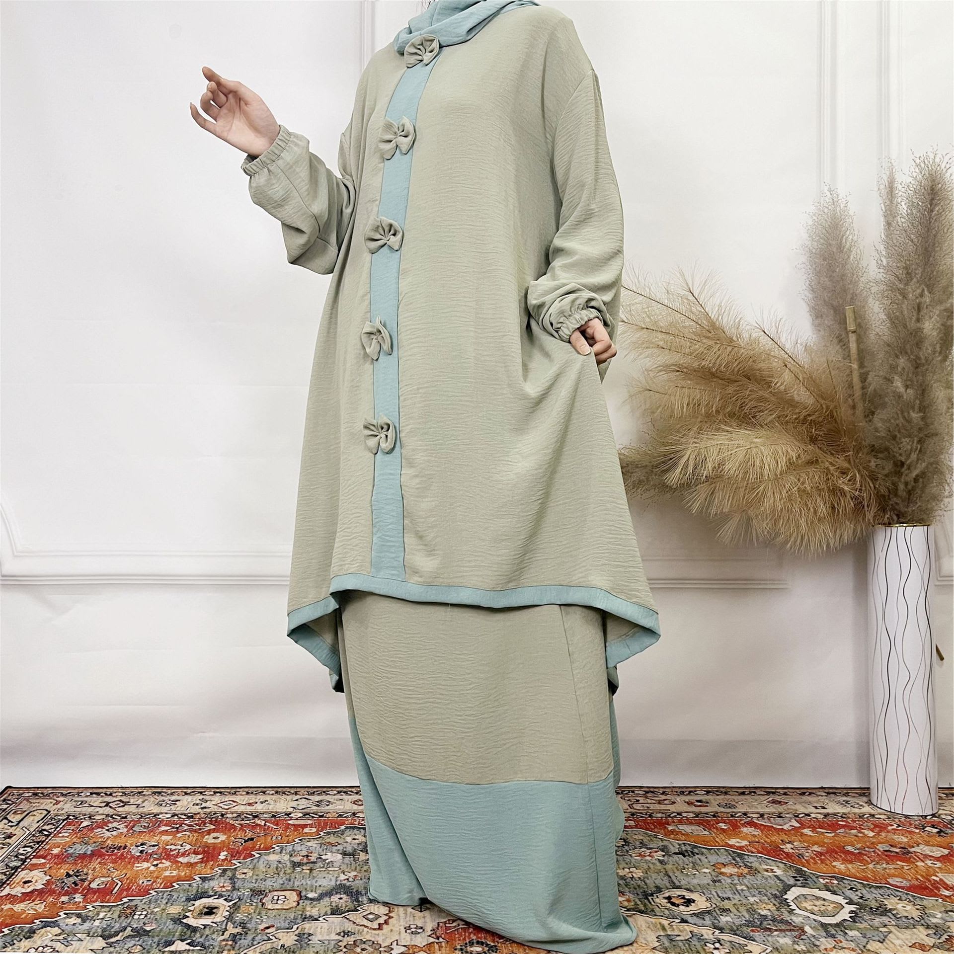 Women's Double-layer Hat Long Sleeve Skirt Suit