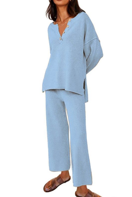 European And American Solid Color Fashion Loose Leisure Suit Two-piece Set view 10