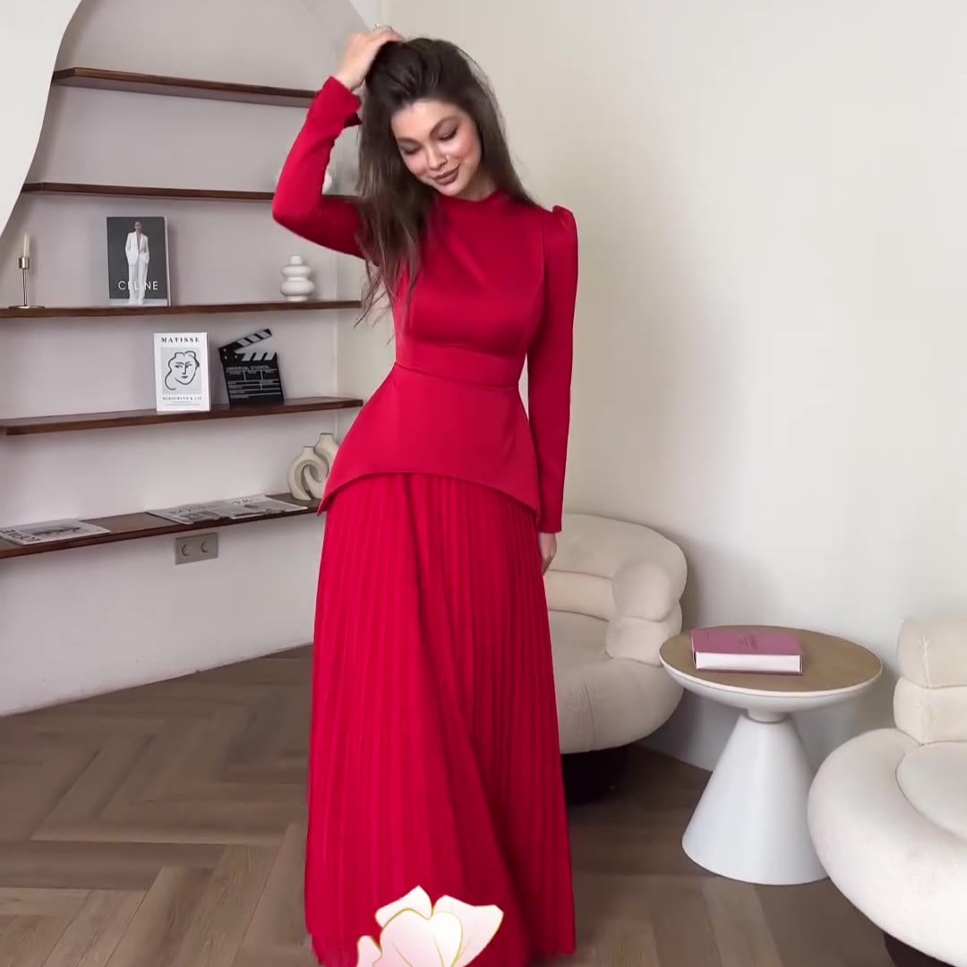 Ladies New Color Contrast Patchwork Slim-fit Lace Up Long Sleeve Dress view 11