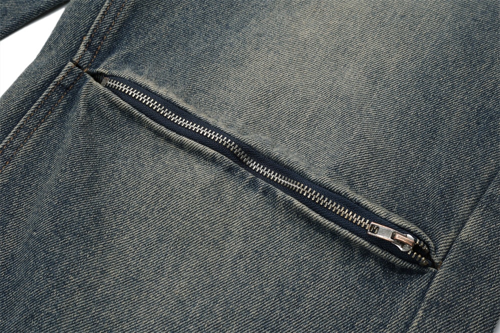Washed And Worn Raw Hem Jeans view 15
