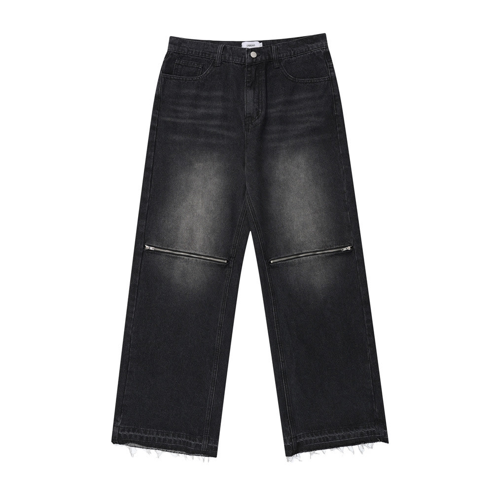 Washed And Worn Raw Hem Jeans view 18
