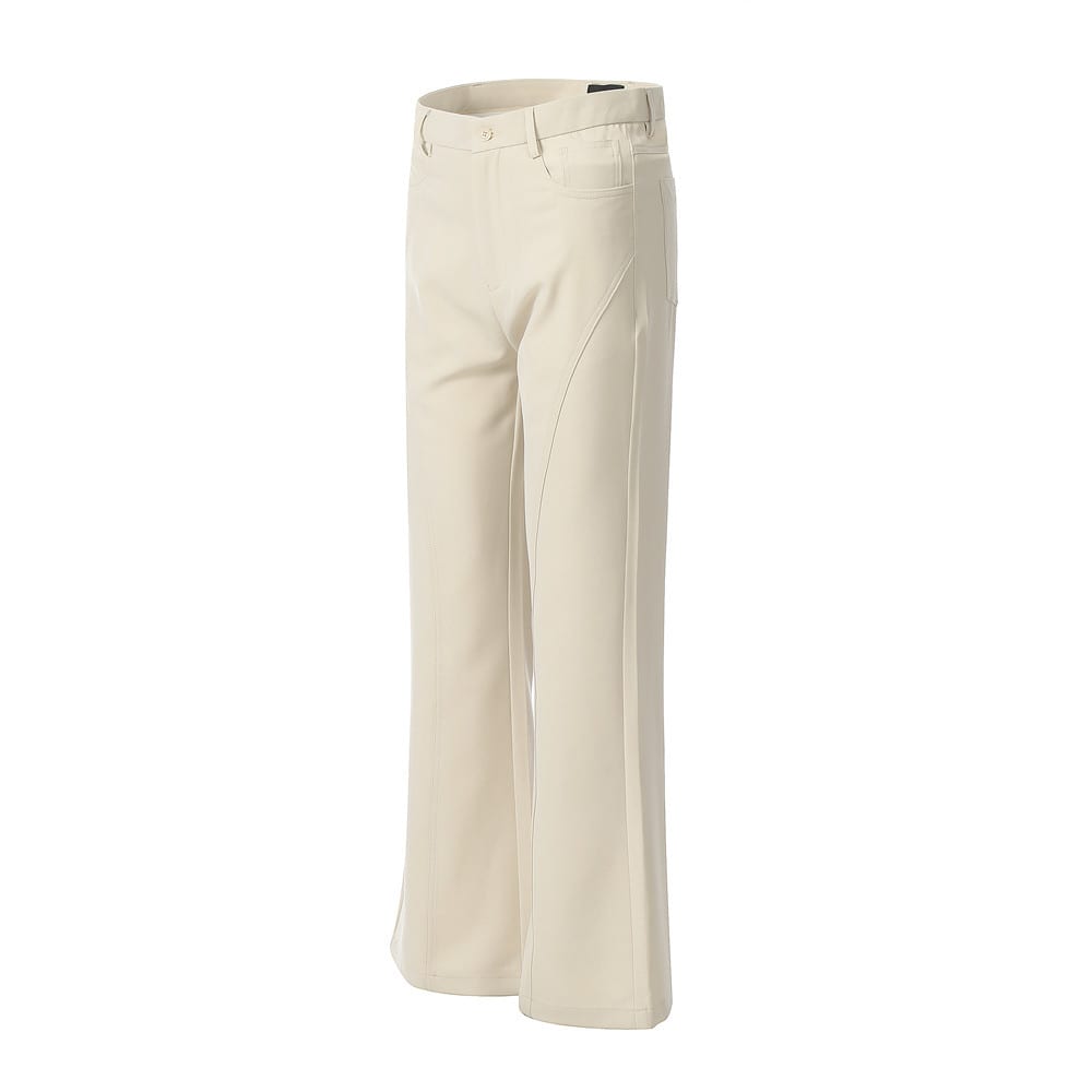 Niche Design Split Stitching Casual Loose Flared Trousers view 17