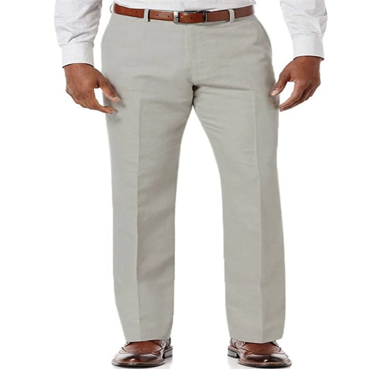 Men's Linen Slant Pockets Solid Color Breathable Trousers view 10