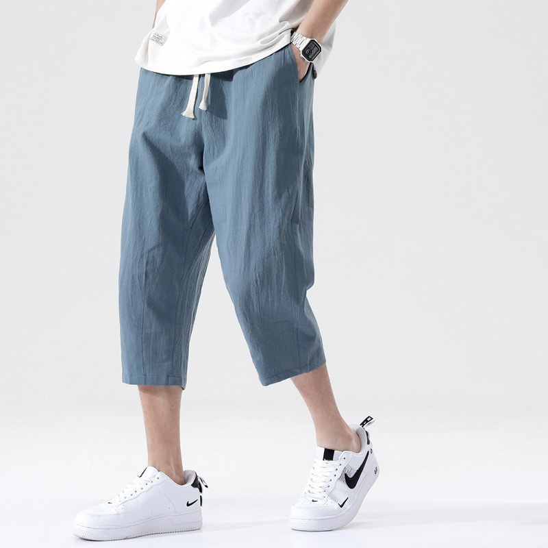Loose Men's Korean-style Plus Size Cotton And Linen view 3