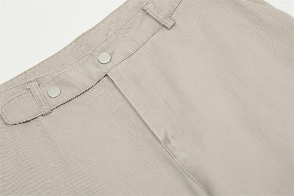 Design Pleated Loose Straight Trousers Men's Overalls view 13
