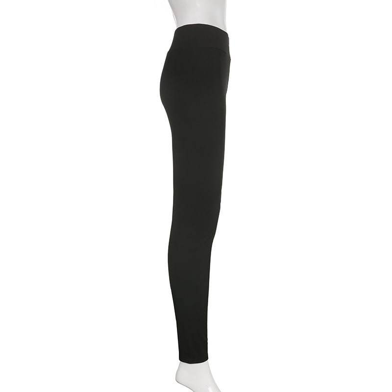 Solid Color Knitted Letter Body-hugging Suit Round Neck Long Sleeve Short Top High Waist Skinny Leggings Two-piece Set view 42