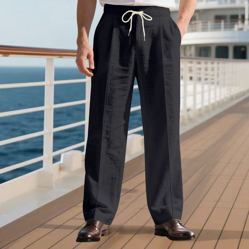 Loose Breathable Linen Leisure Men's Simplicity Trendy Loose Beach Pants view 3