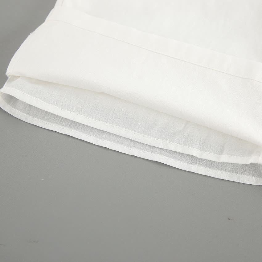 White Cotton Linen Sleeveless V-neck Vest Pants Suit view 23