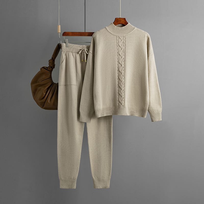 Half Turtleneck Twist Knitting Suit Casual Sweater view 7