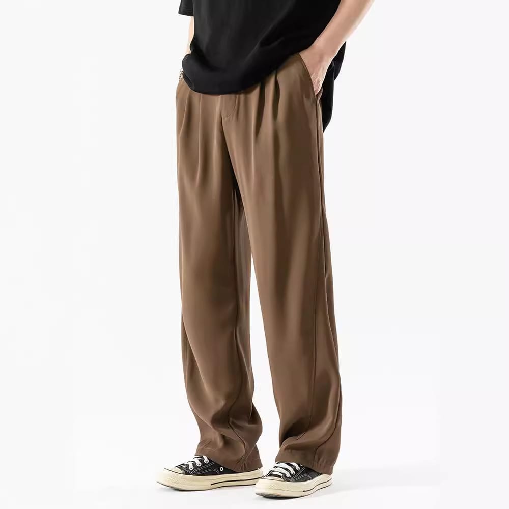 Ice Silk Draping Casual Suit Pants New Chinese Straight view 3