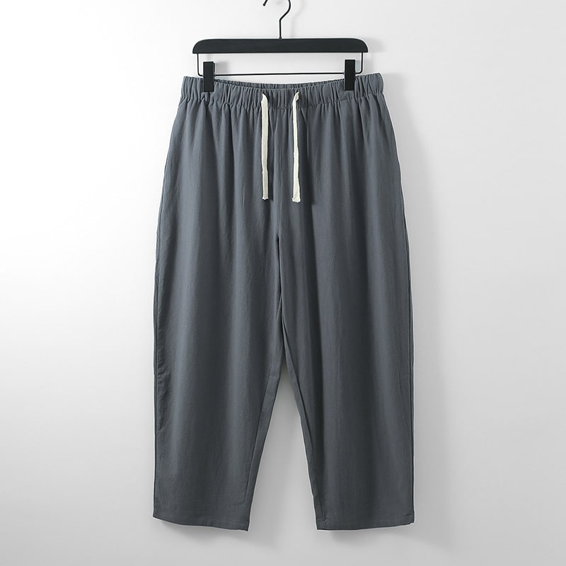 Loose Linen Ankle-length Pants For Men