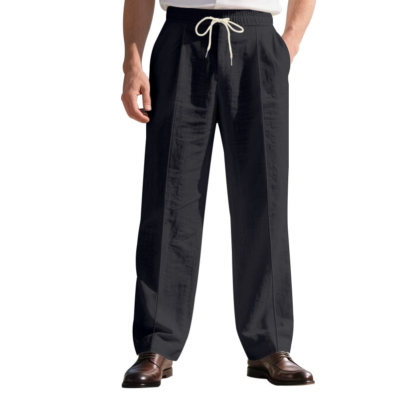 Loose Breathable Linen Leisure Men's Simplicity Trendy Loose Beach Pants view 5