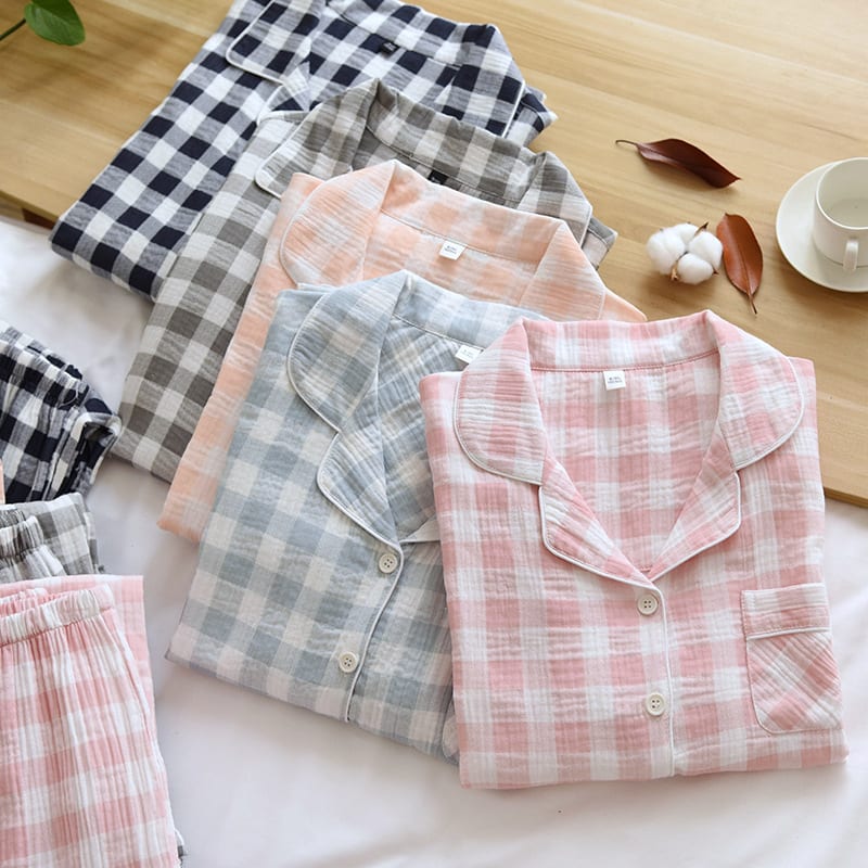 Cotton Washed Cotton Gauze Thin Section Plus Size Homewear Suit view 2