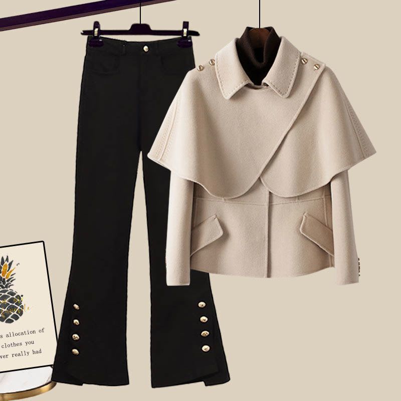 Retro Design Suit Jacket Skinny Jeans Two-piece Set view 4