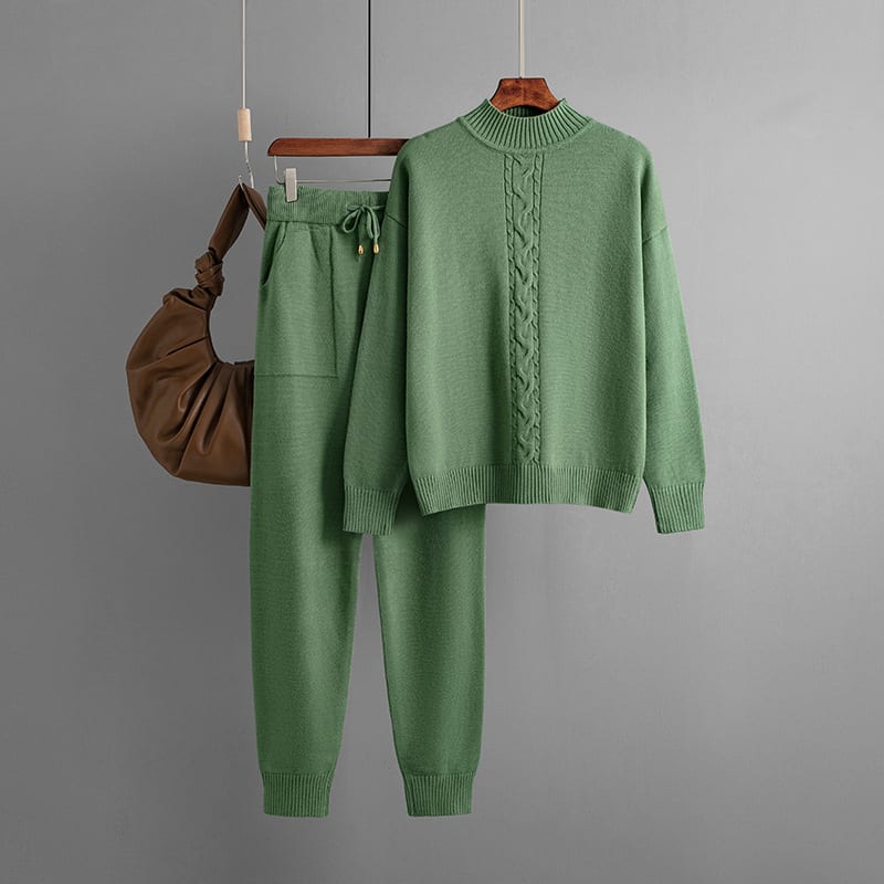 Half Turtleneck Twist Knitting Suit Casual Sweater view 8
