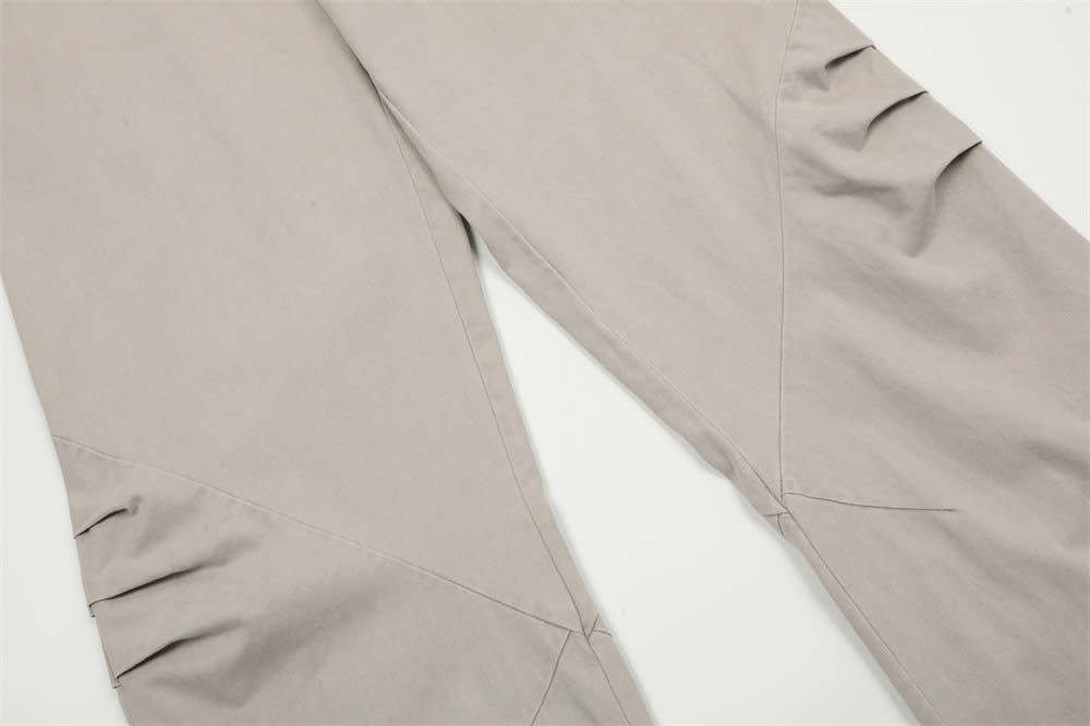 Design Pleated Loose Straight Trousers Men's Overalls view 3