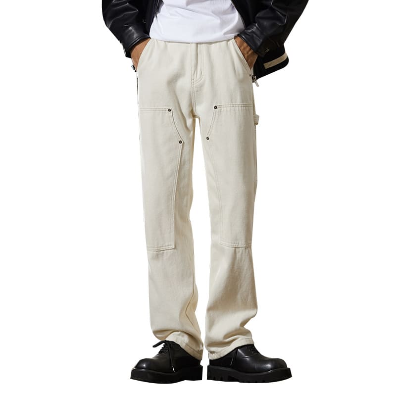 Fashion Trendy Patchwork Cargo Jeans Men view 3