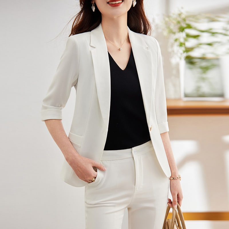 Women's Slim-fit 34 Sleeve Professional Suit view 9