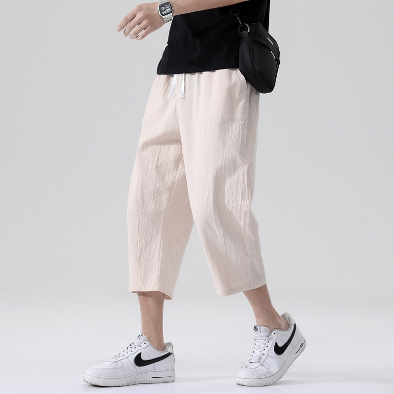Loose Men's Korean-style Plus Size Cotton And Linen view 5