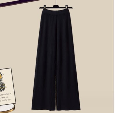 3pcs Knitted Sweater Suit With Shirt And Wide Leg Pants Autumn And Winter Suit Women view 13