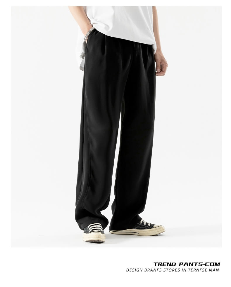 Ice Silk Draping Casual Suit Pants New Chinese Straight view 5