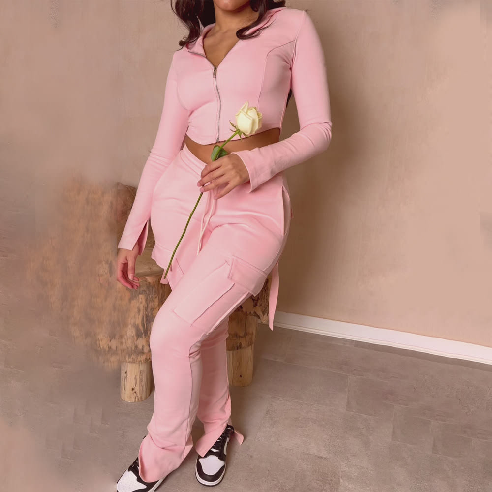 Cargo Pants With Pockets High Waist Drawstring Wide Leg Straight Trousers For Women Overalls view 10