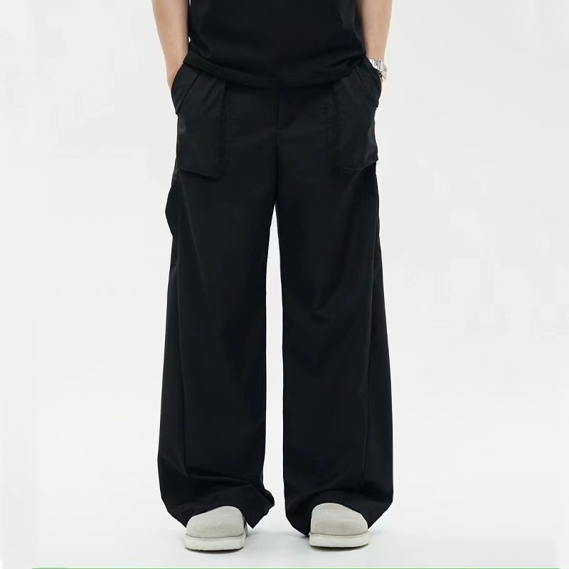 Gray Leisure Cargo Suit Pants Men's Summer Three-dimensional Pocket view 3