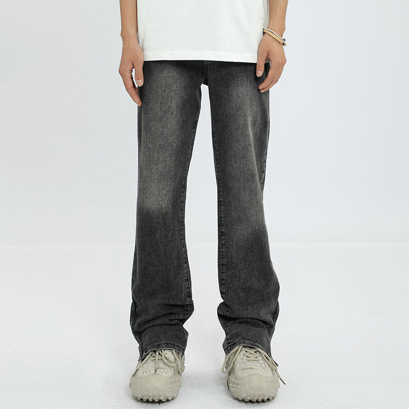 Washed Distressed Side Zipper Jeans view 2