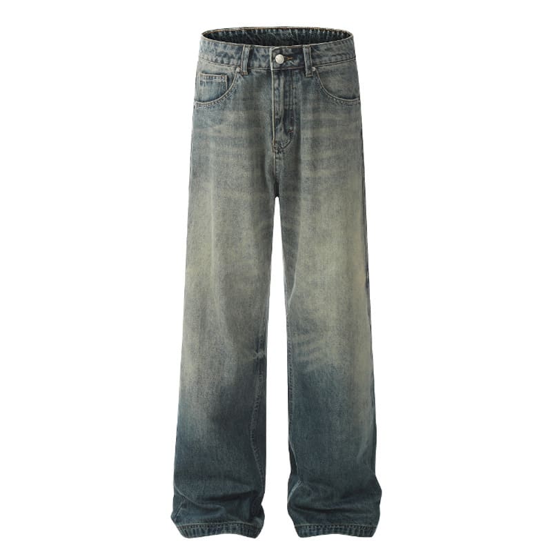 Fashion Blue Washed Worn Jeans Men view 4