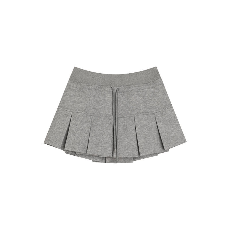 Gray Hooded Sweater Set Women's Skirt Two-piece Set view 7