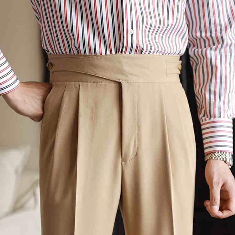 Casual High-waisted Men's Business Paris Button Straight Leg Neapolitan Sag Wear Pants view 5