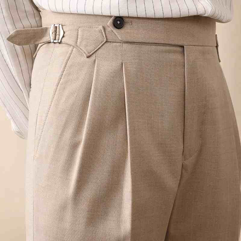 Casual High-waisted Men's Business Paris Button Straight Leg Neapolitan Sag Wear Pants view 14