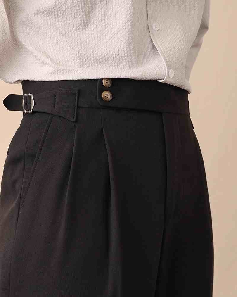 Casual High-waisted Men's Business Paris Button Straight Leg Neapolitan Sag Wear Pants view 15