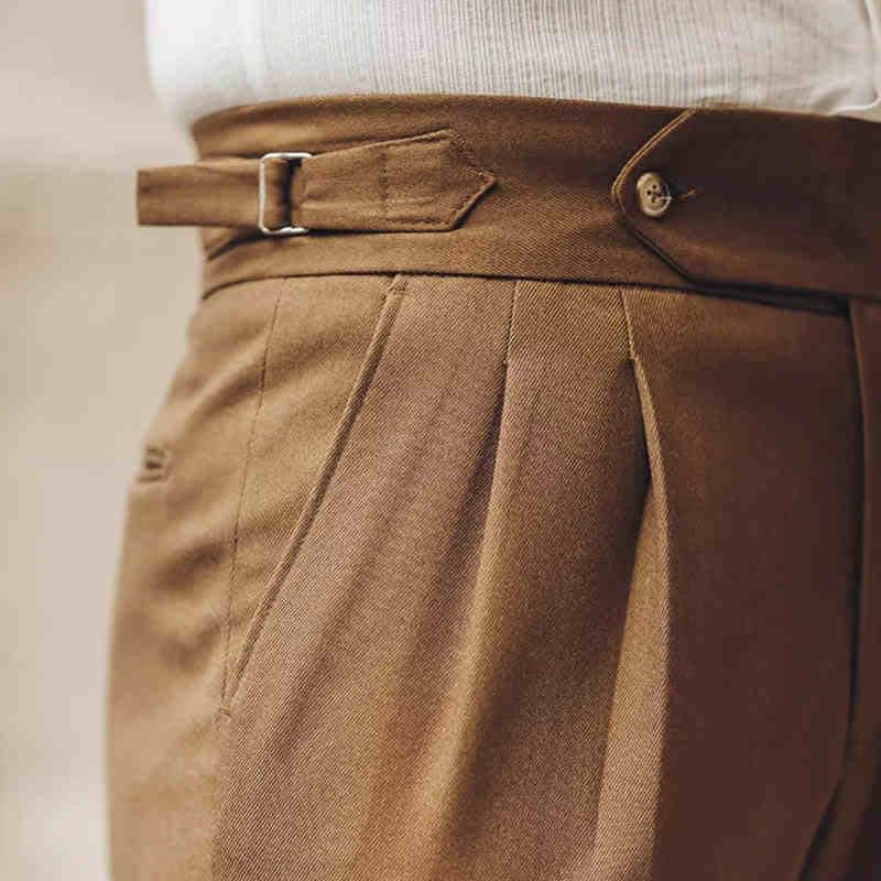 Casual High-waisted Men's Business Paris Button Straight Leg Neapolitan Sag Wear Pants view 3